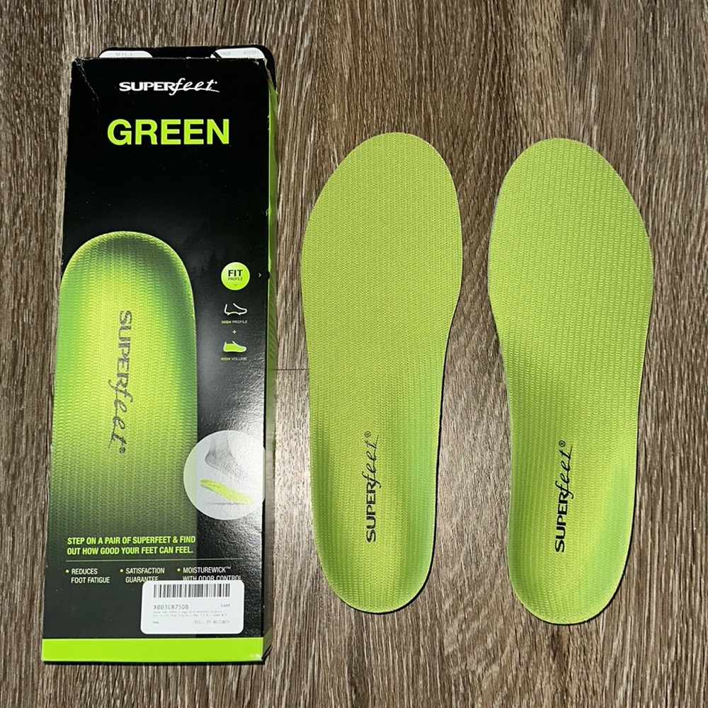 New Superfeet Green Orthotic Inserts Insole Insoles